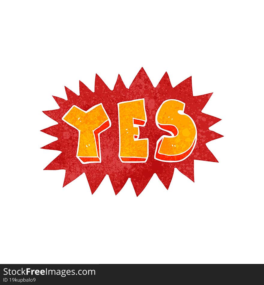 cartoon yes sign