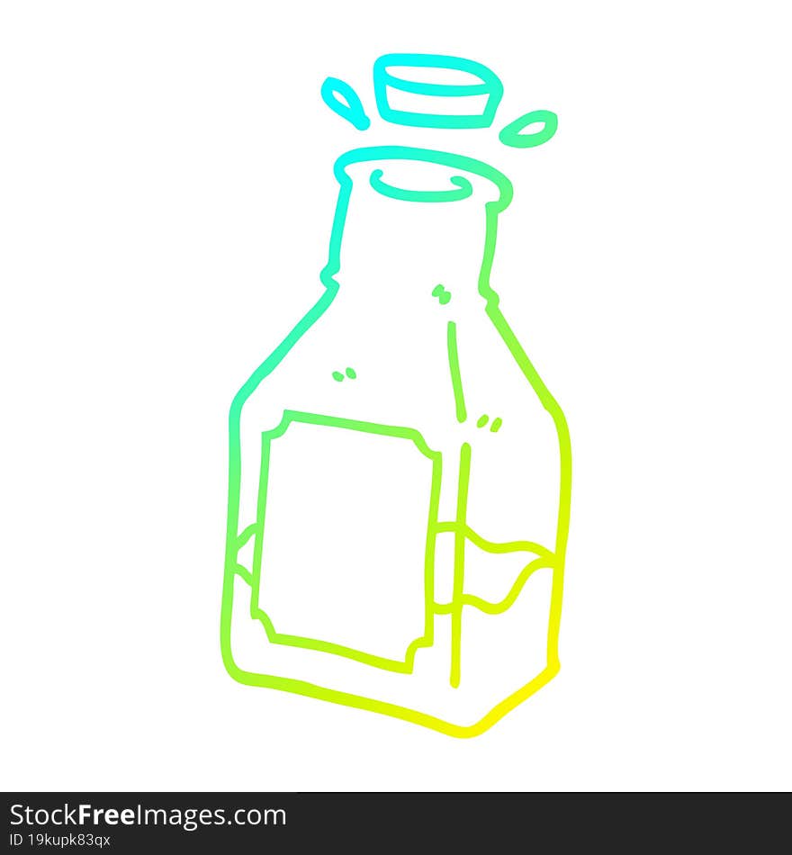 cold gradient line drawing cartoon drink in decanter