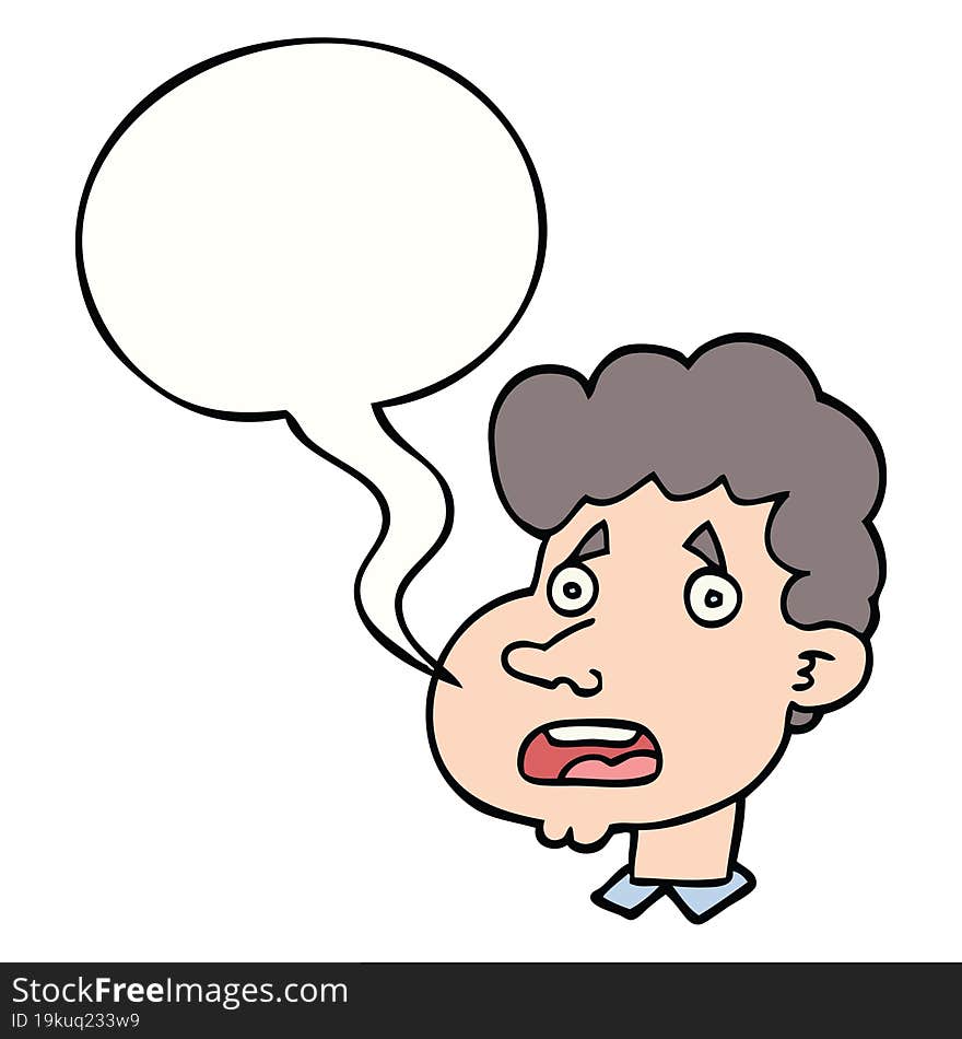 cartoon shocked man and speech bubble