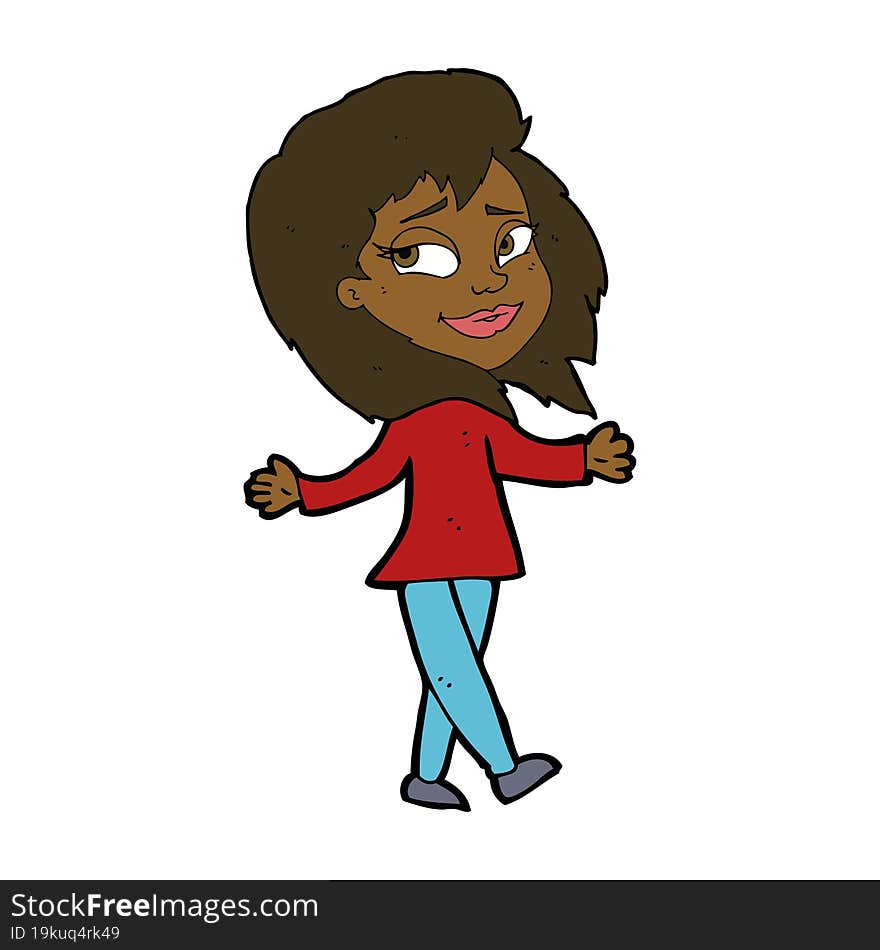 stress free woman cartoon