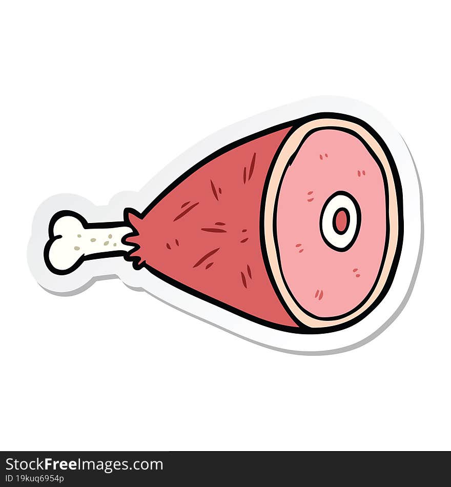 sticker of a cartoon cooked meat