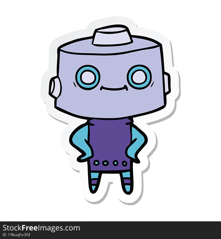 sticker of a cartoon robot