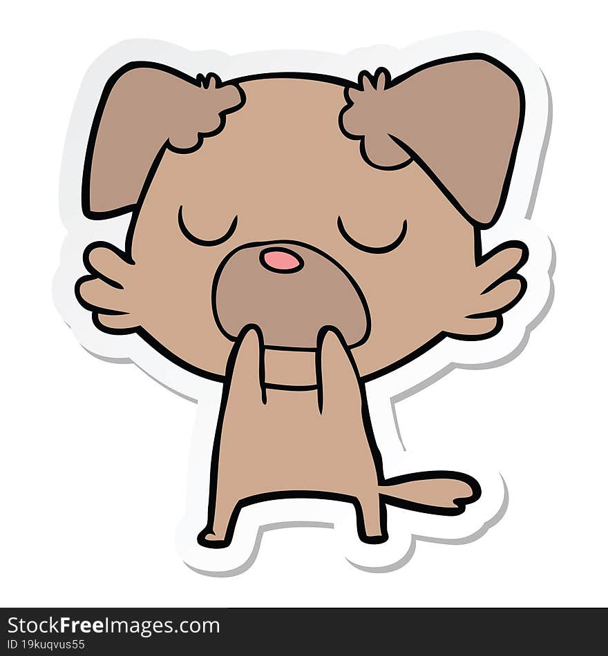 sticker of a cartoon dog