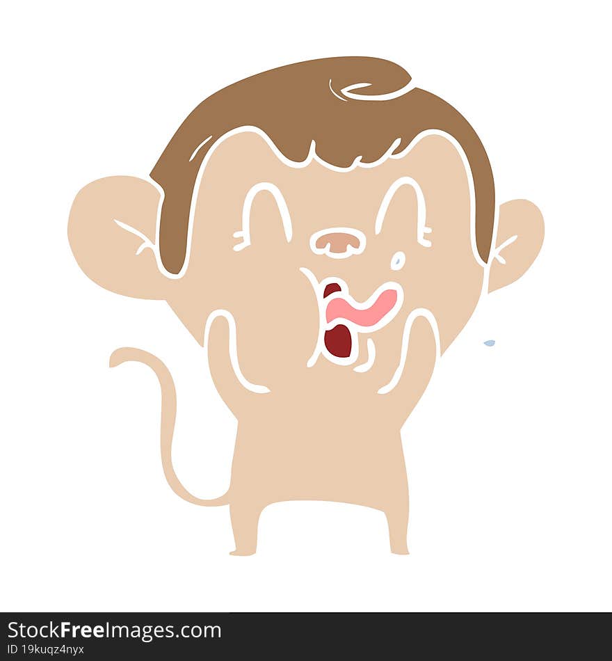 crazy flat color style cartoon monkey