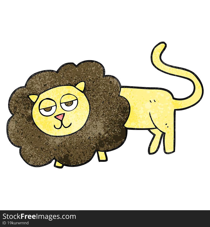 freehand textured cartoon lion