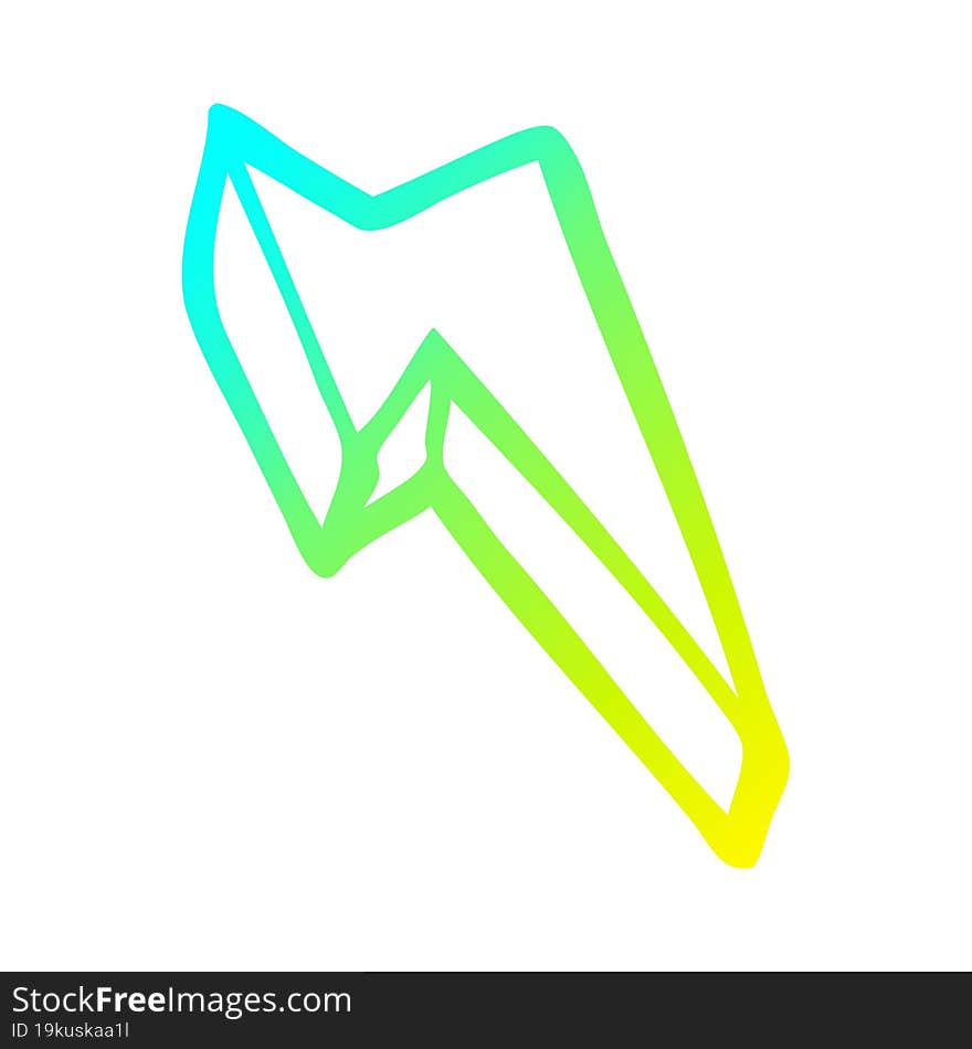 cold gradient line drawing cartoon decorative lightning bolt