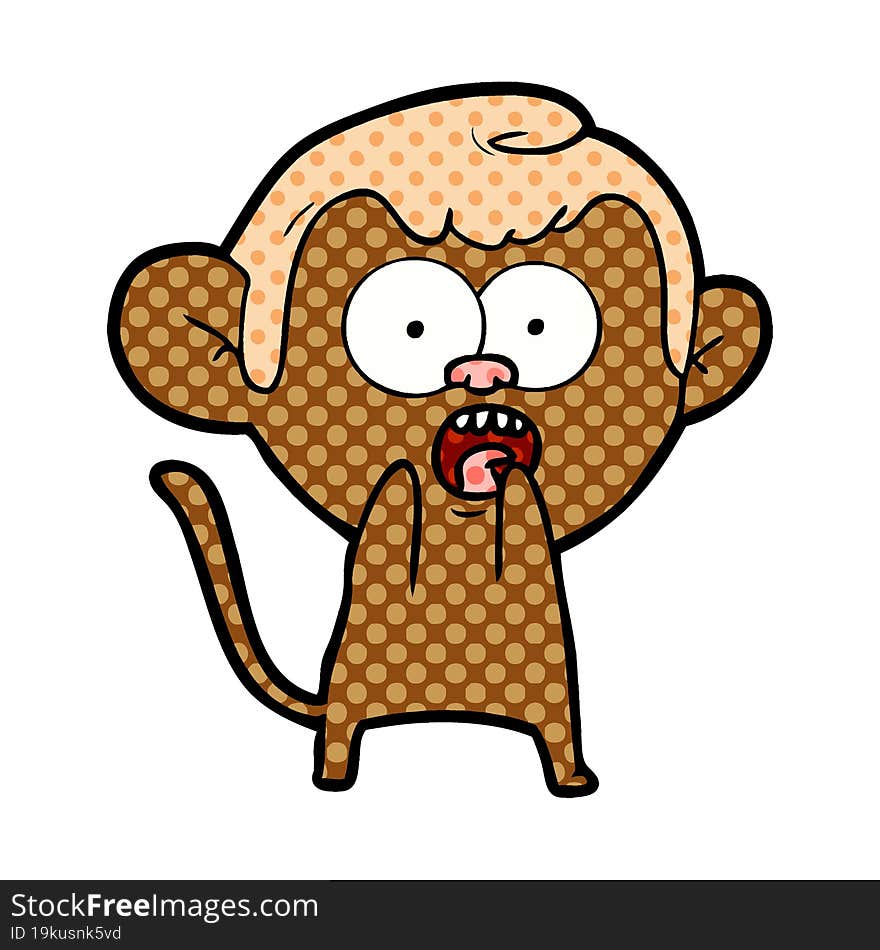 cartoon shocked monkey. cartoon shocked monkey