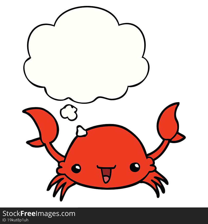 cartoon crab and thought bubble