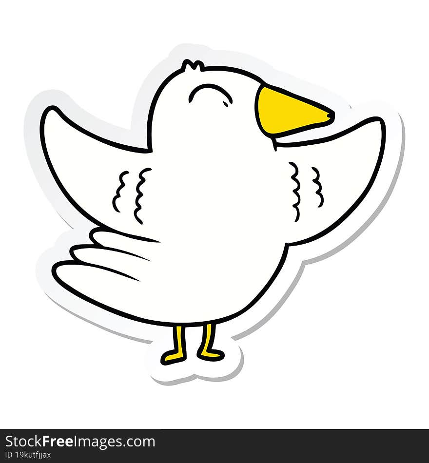 sticker of a Cartoon Bird