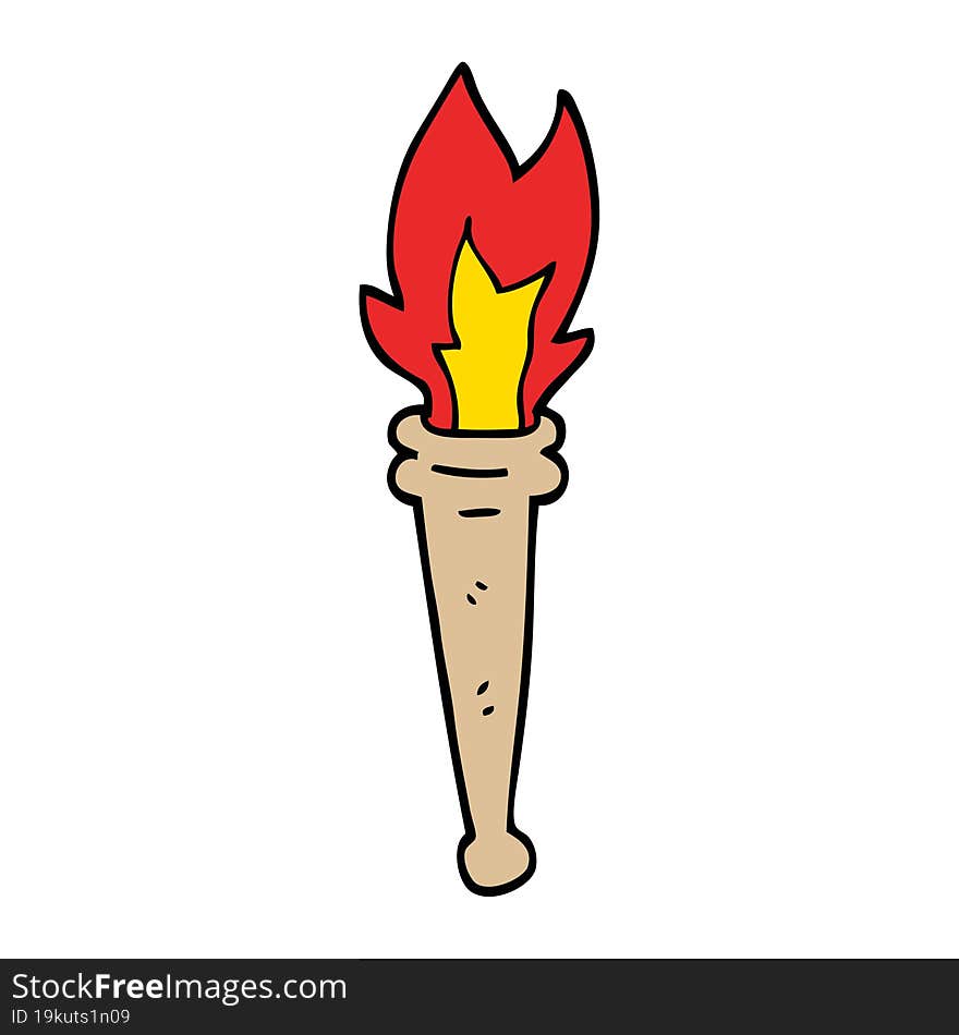 hand drawn doodle style cartoon sports torch