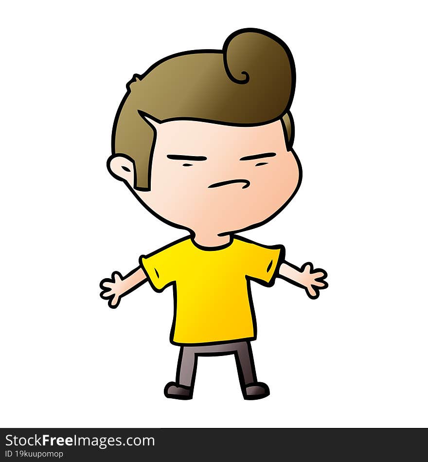 cartoon cool guy with fashion hair cut. cartoon cool guy with fashion hair cut