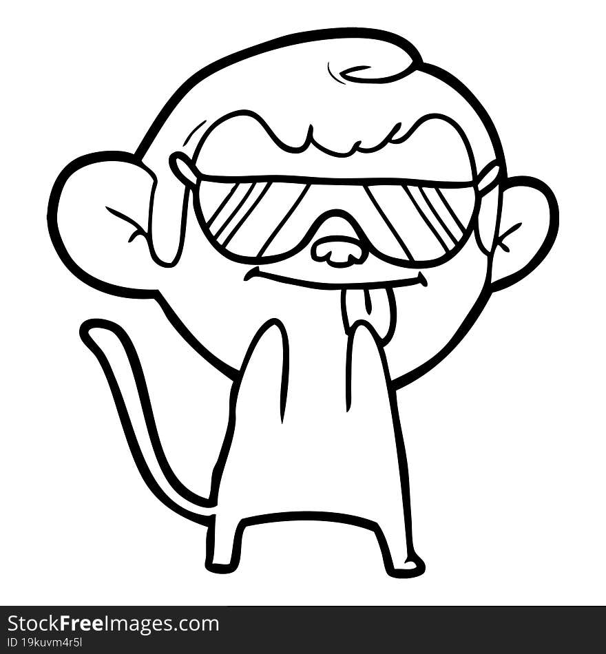 funny cartoon monkey wearing shades. funny cartoon monkey wearing shades