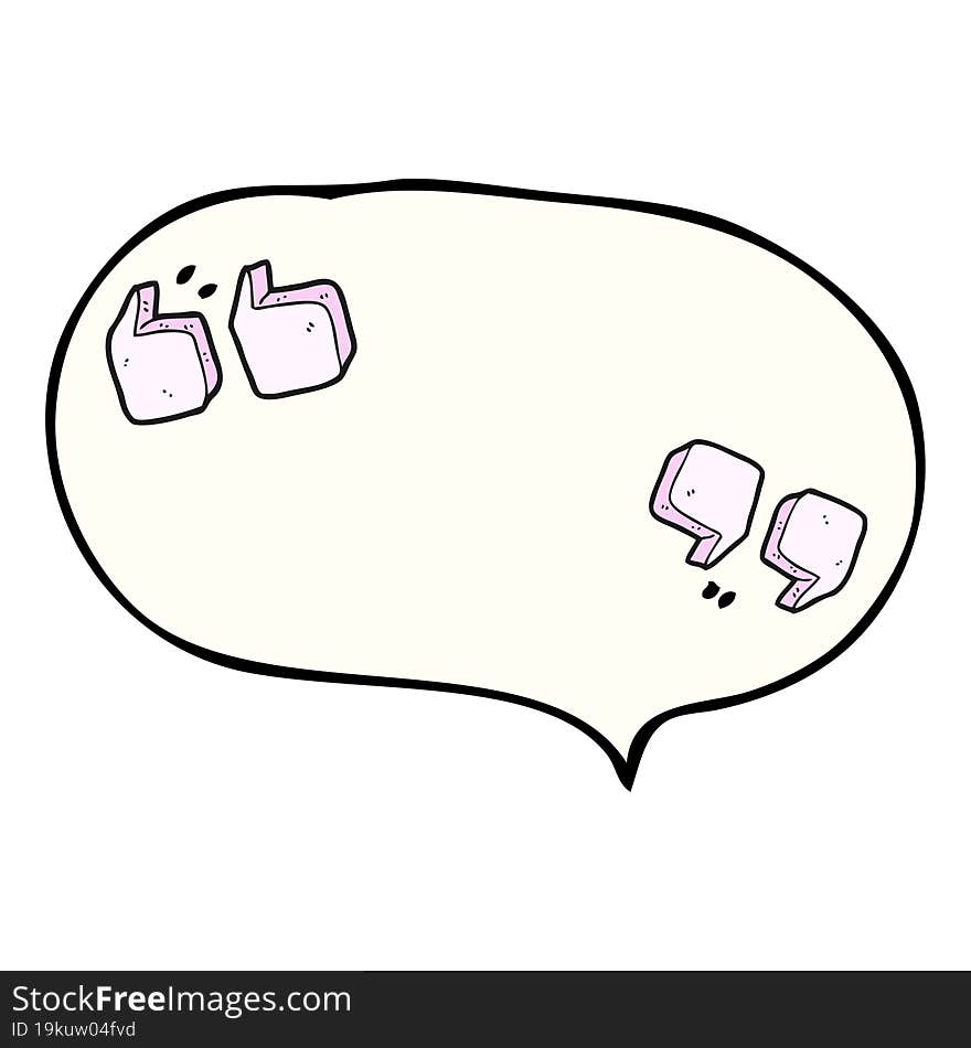 speech bubble cartoon quotation marks