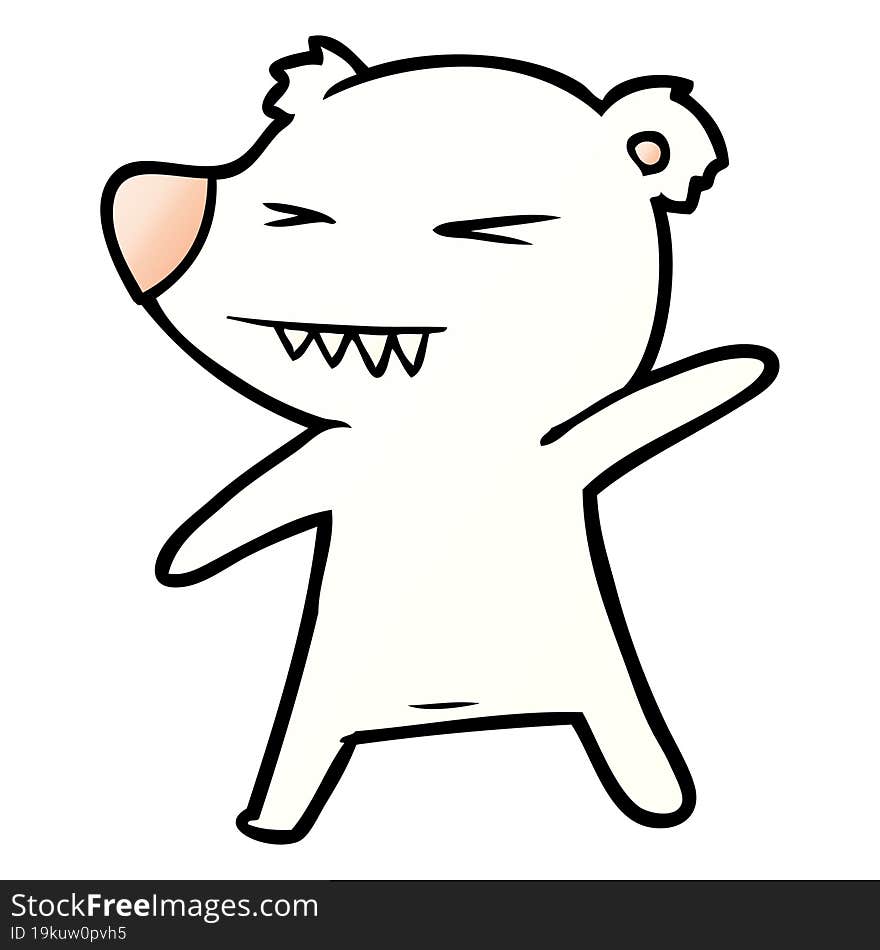 angry polar bear cartoon. angry polar bear cartoon