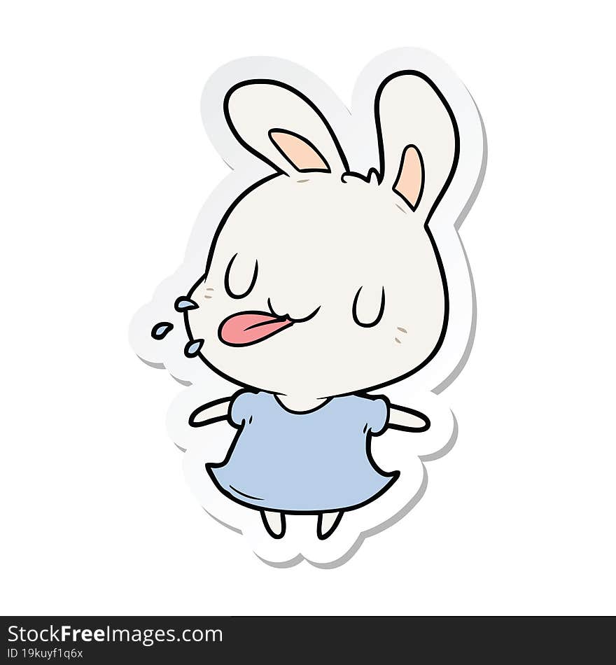 sticker of a cartoon rabbit