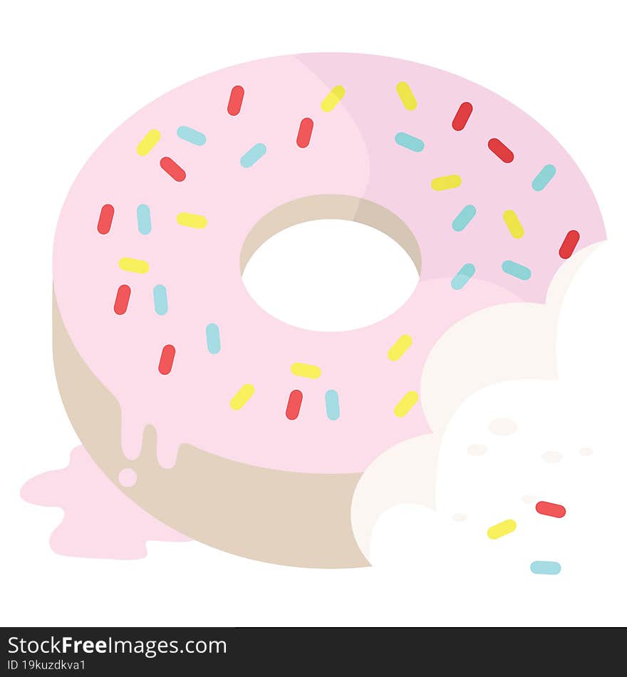 bitten frosted donut graphic icon