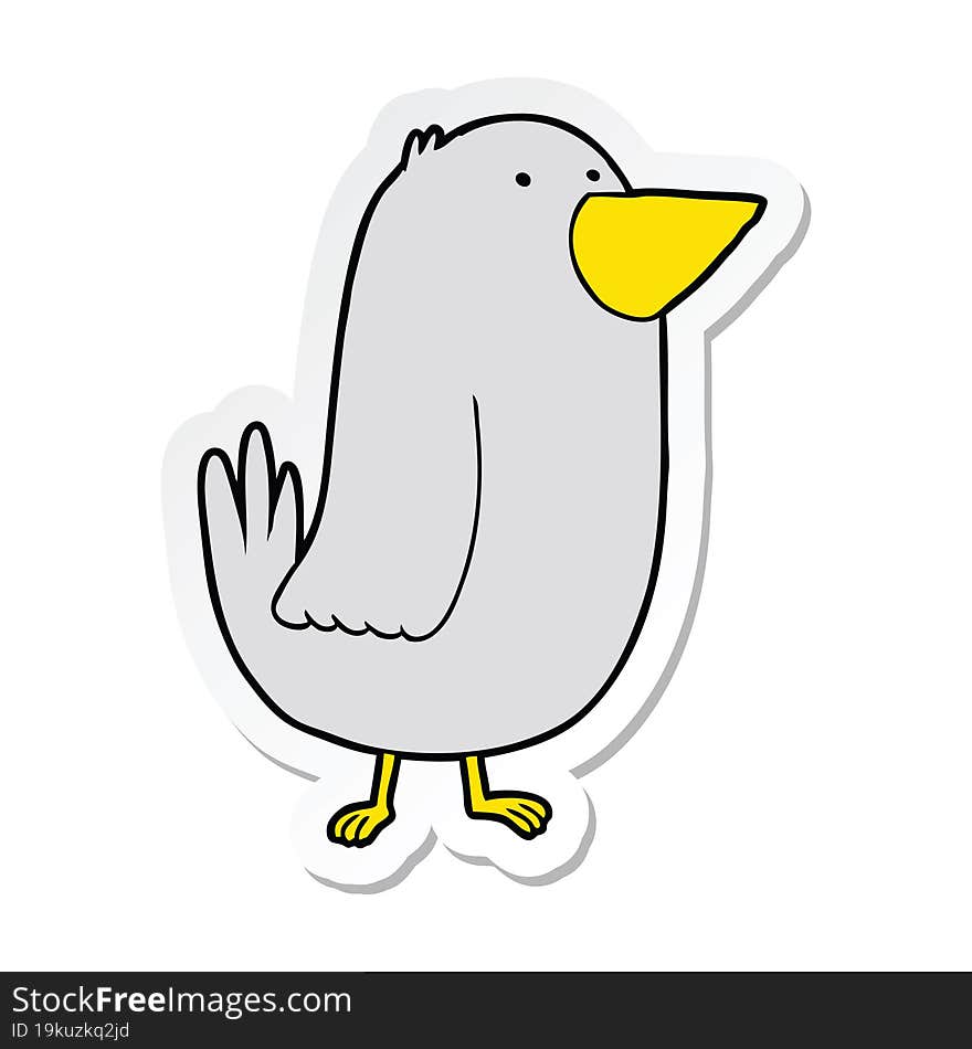 sticker of a cartoon bird