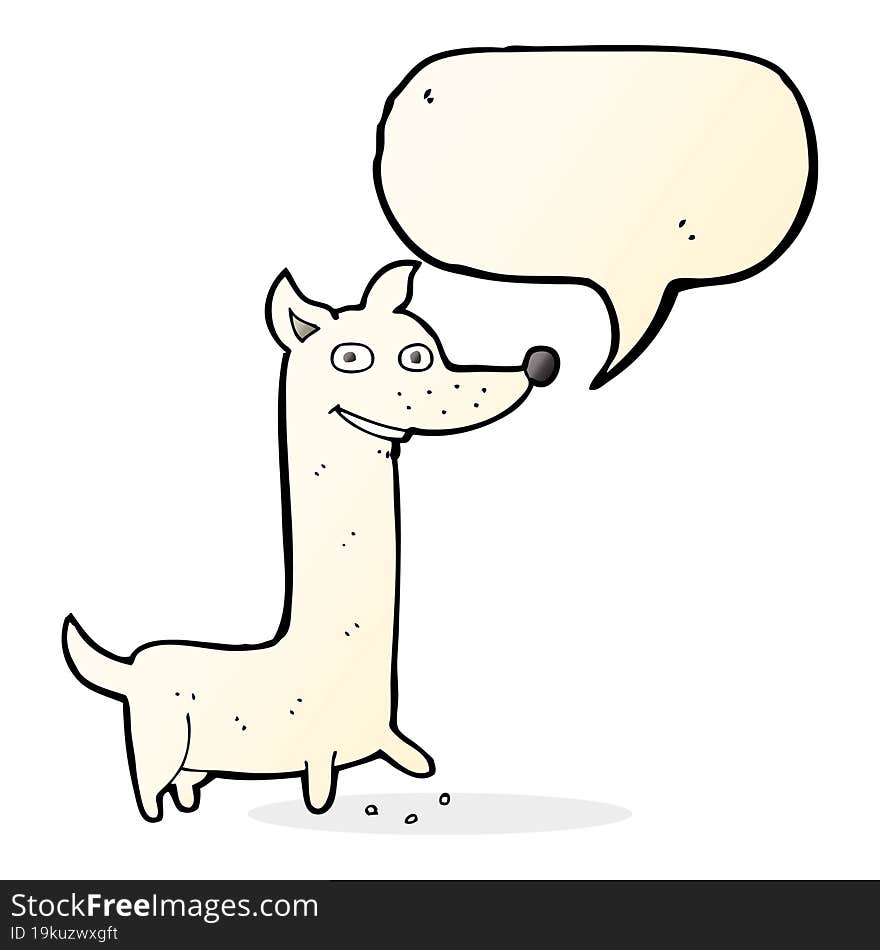 Funny Cartoon Dog With Speech Bubble