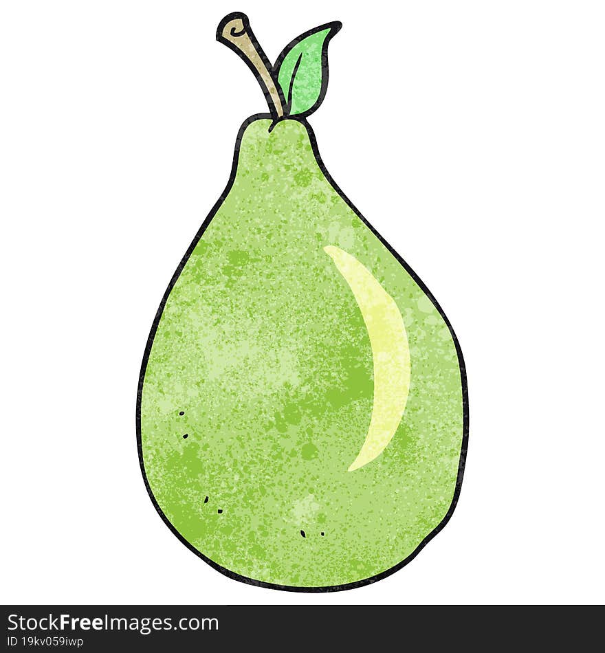 freehand textured cartoon pear