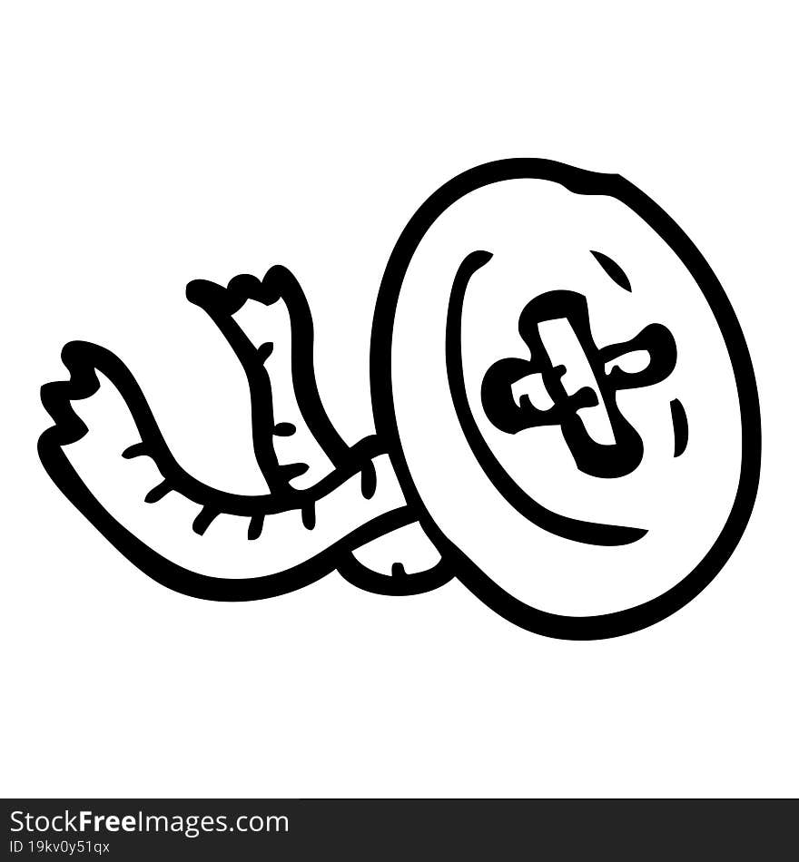 Line Drawing Cartoon Button