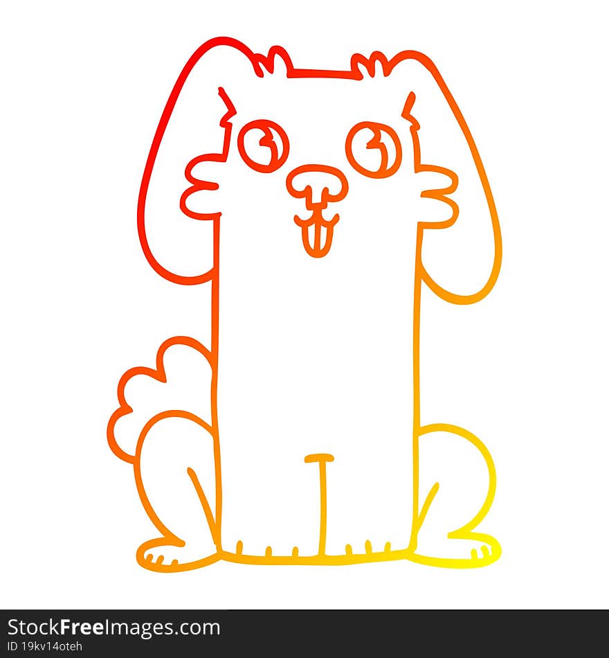 warm gradient line drawing cartoon cute bunny