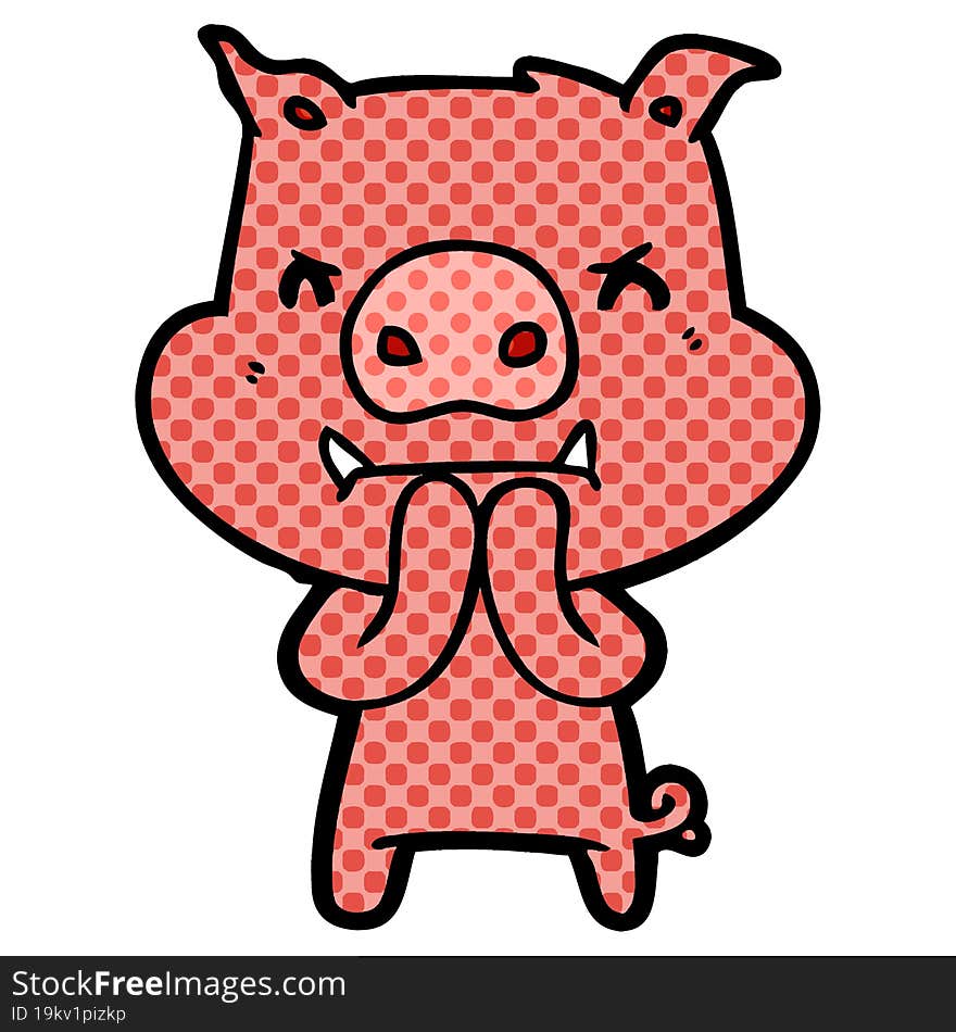 angry cartoon pig. angry cartoon pig