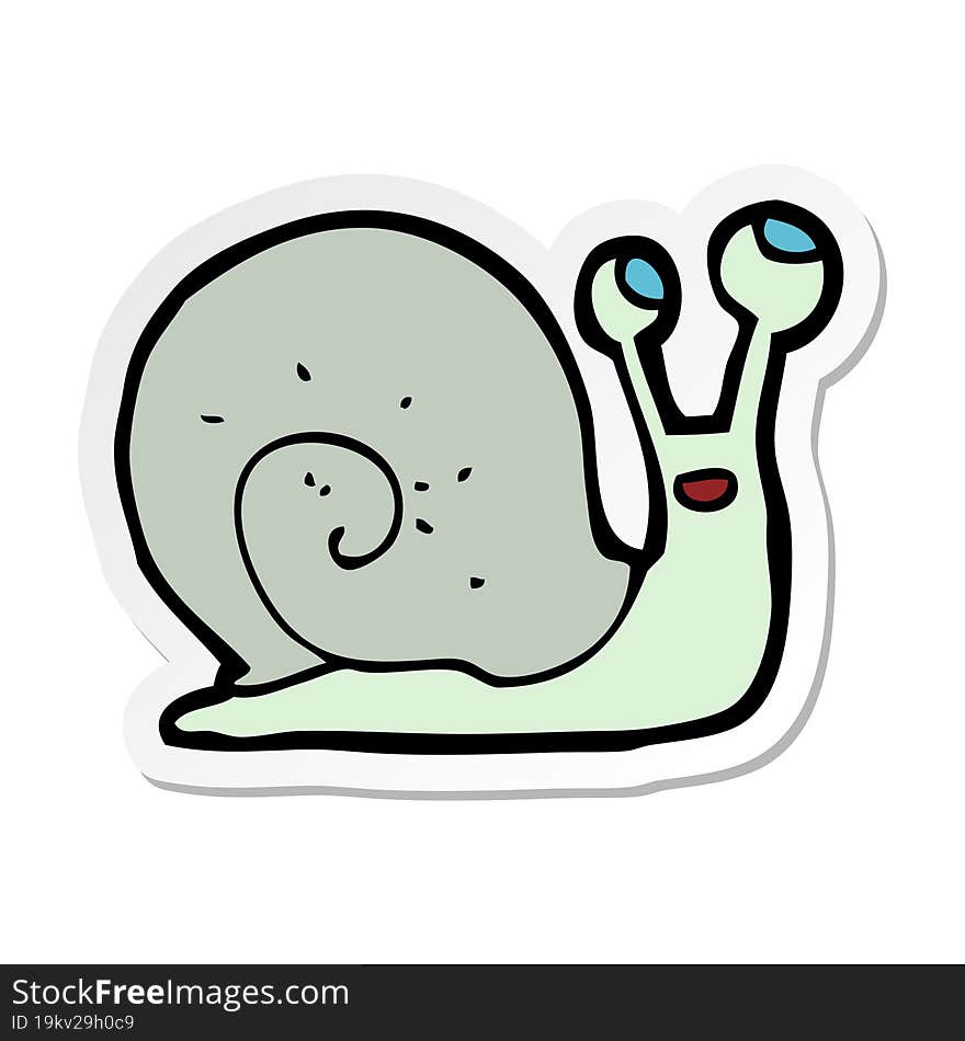 sticker of a cartoon snail