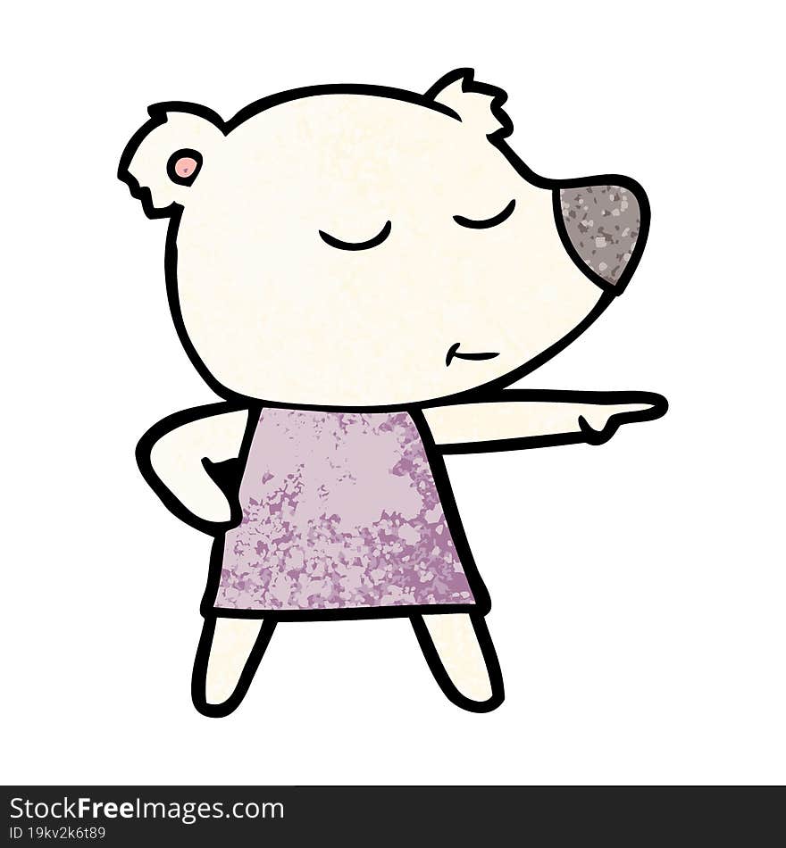 cartoon polar bear wearing dress. cartoon polar bear wearing dress