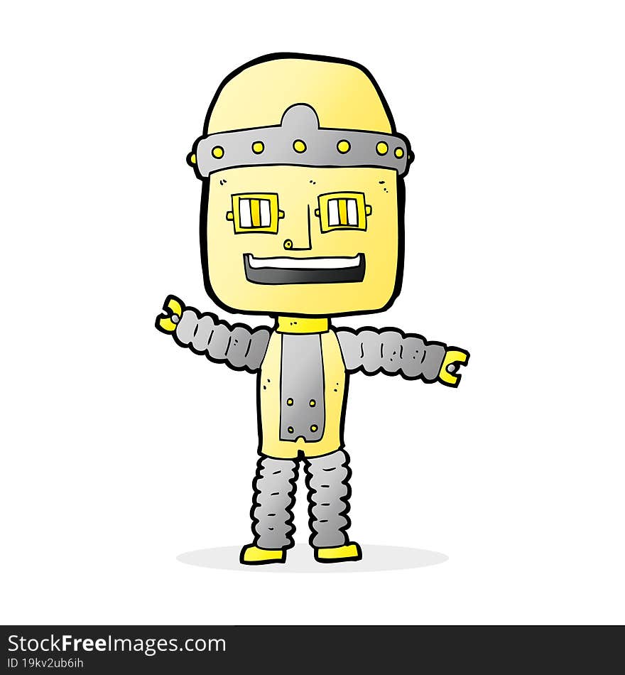 cartoon waving robot