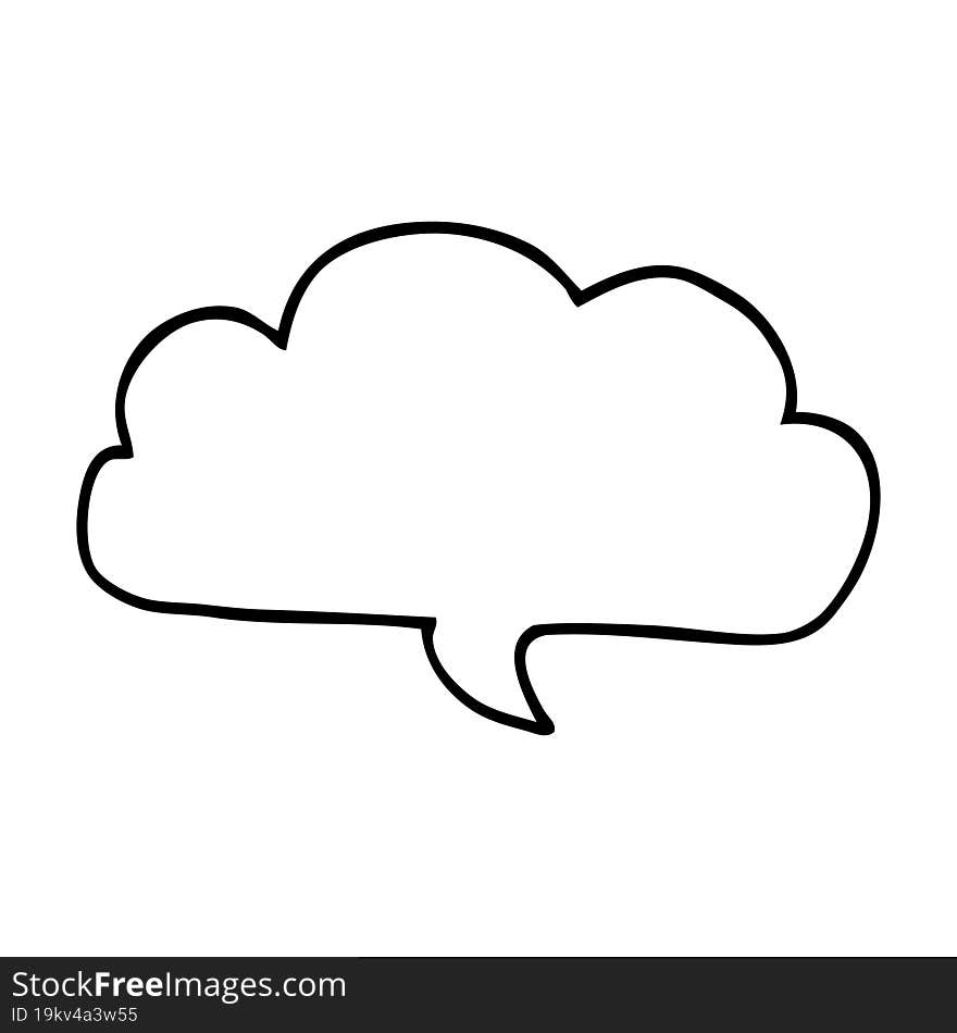 line drawing cartoon cloud speech bubble