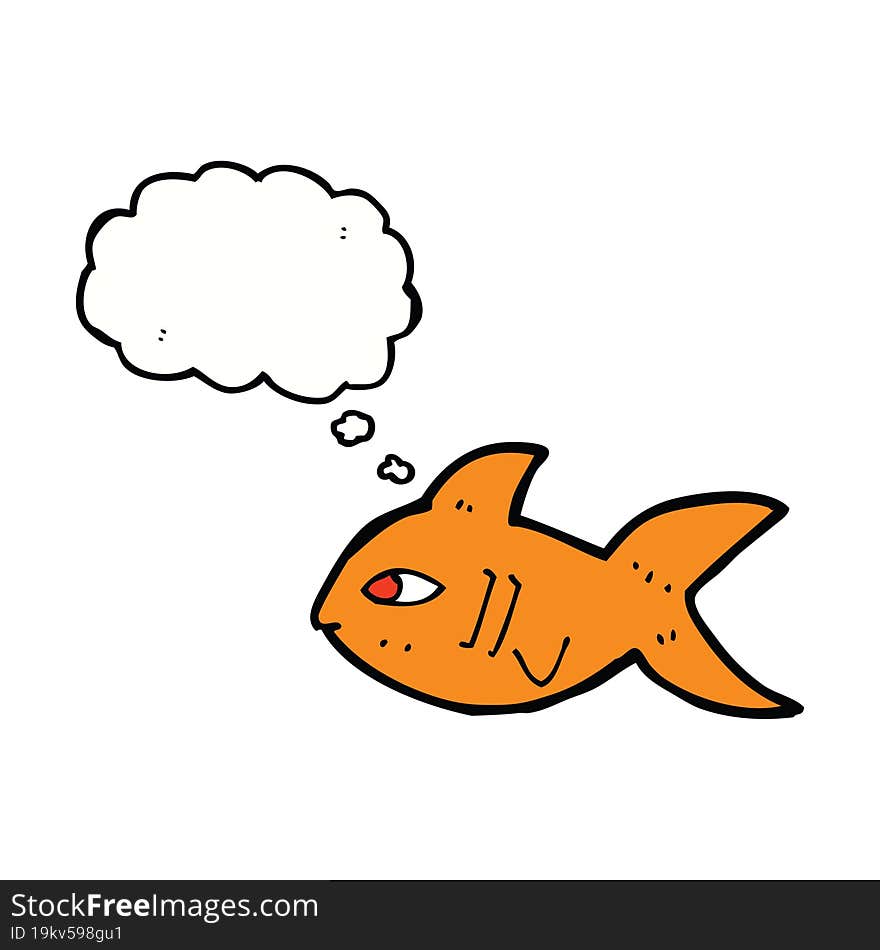 cartoon fish with thought bubble