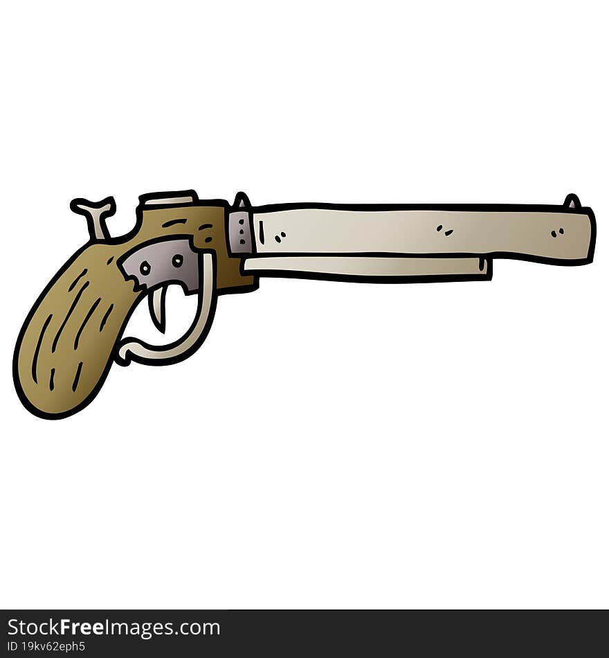 vector gradient illustration cartoon old pistol