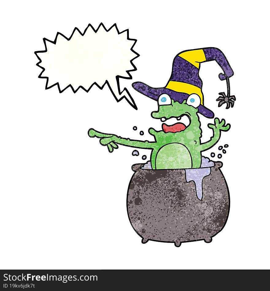 speech bubble textured cartoon halloween toad