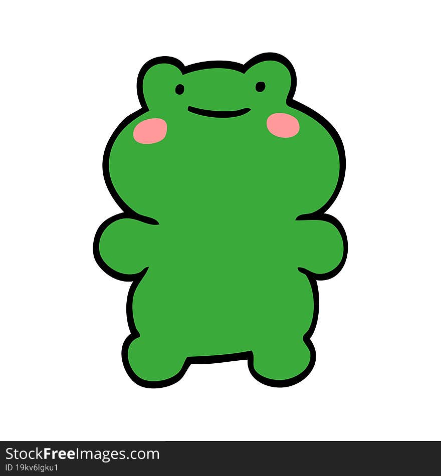 Funny Cartoon Doodle Frog