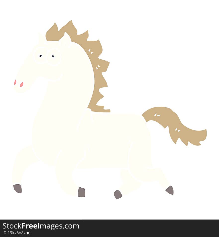 Cartoon Doodle Running Horse