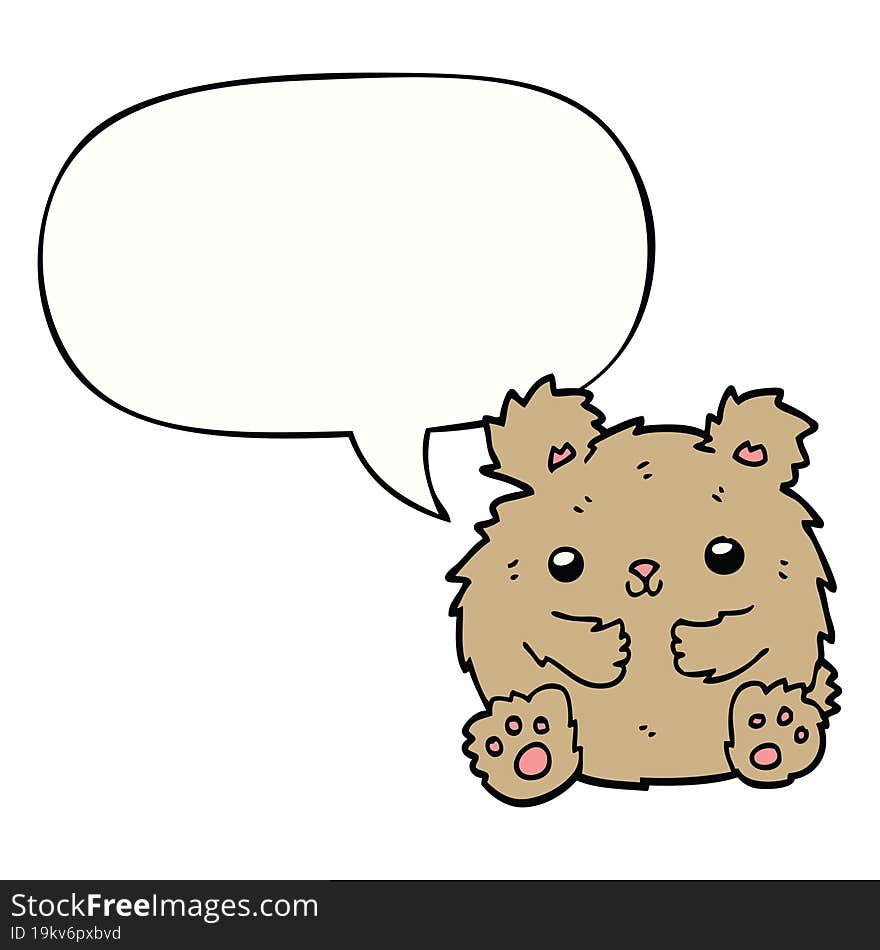 cute cartoon bear with speech bubble. cute cartoon bear with speech bubble