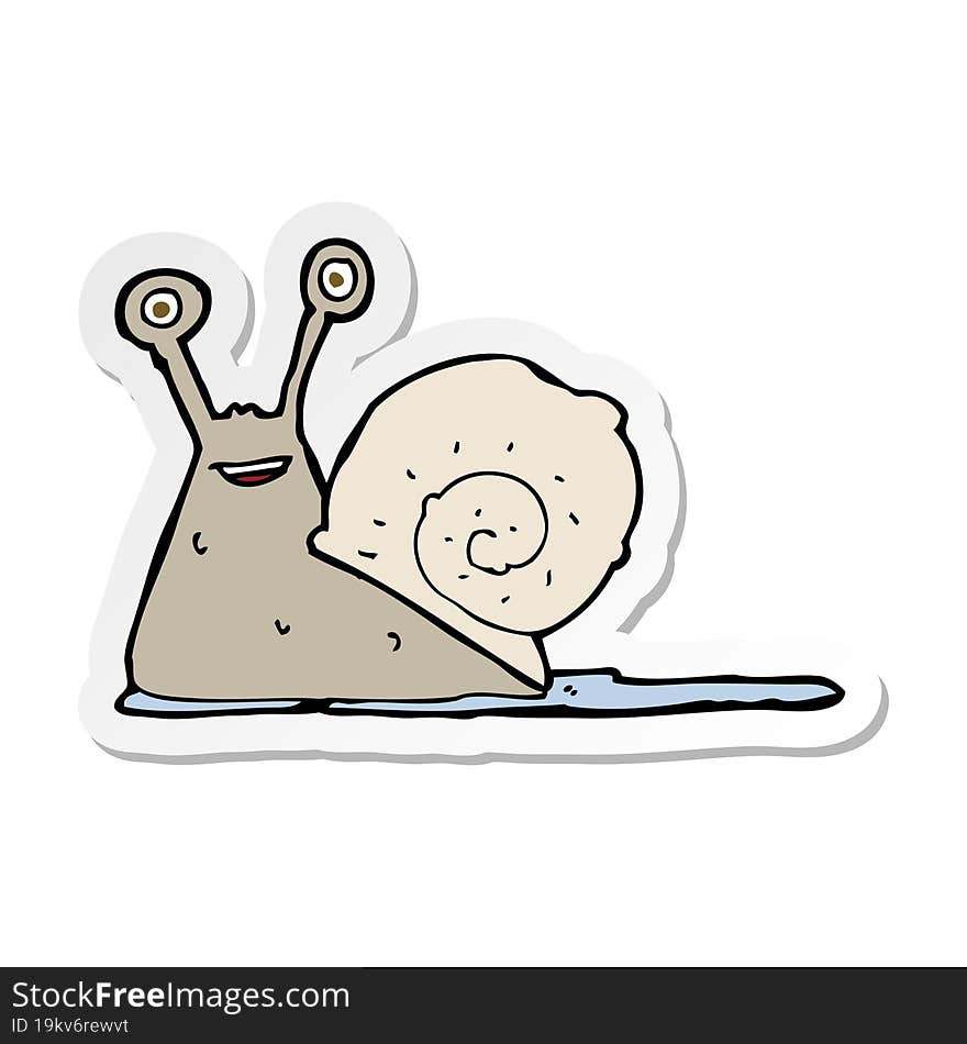 sticker of a cartoon snail