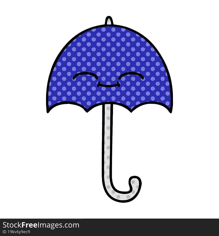 Comic Book Style Cartoon Umbrella