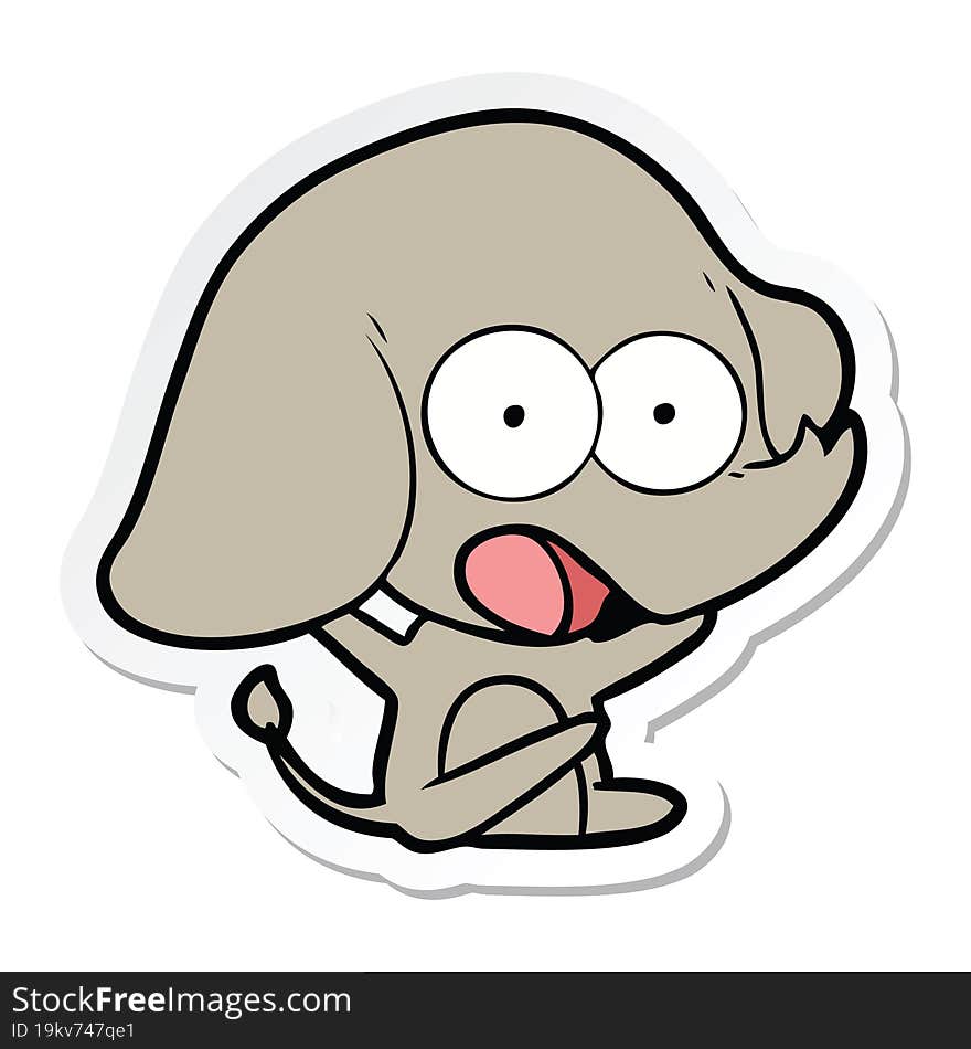 sticker of a cute cartoon elephant