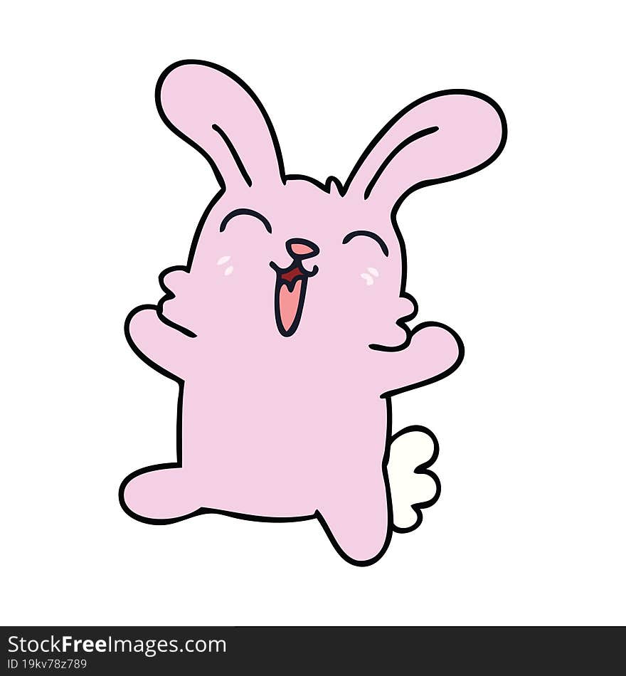 Quirky Hand Drawn Cartoon Rabbit