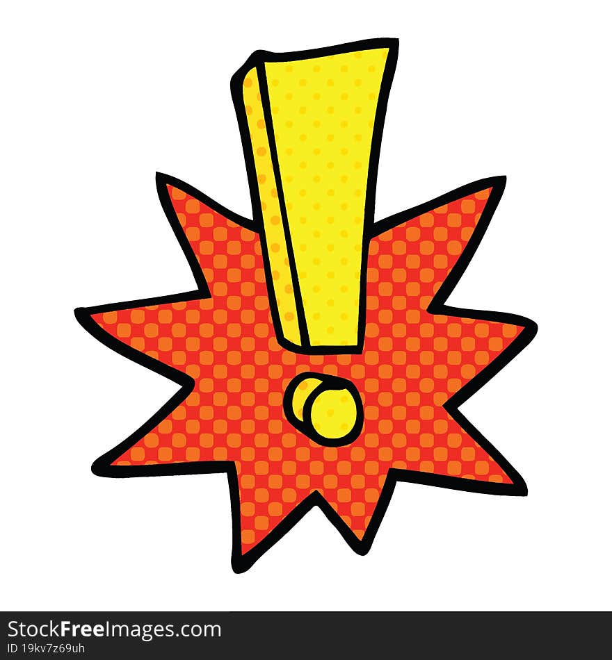 comic book style cartoon exclamation mark