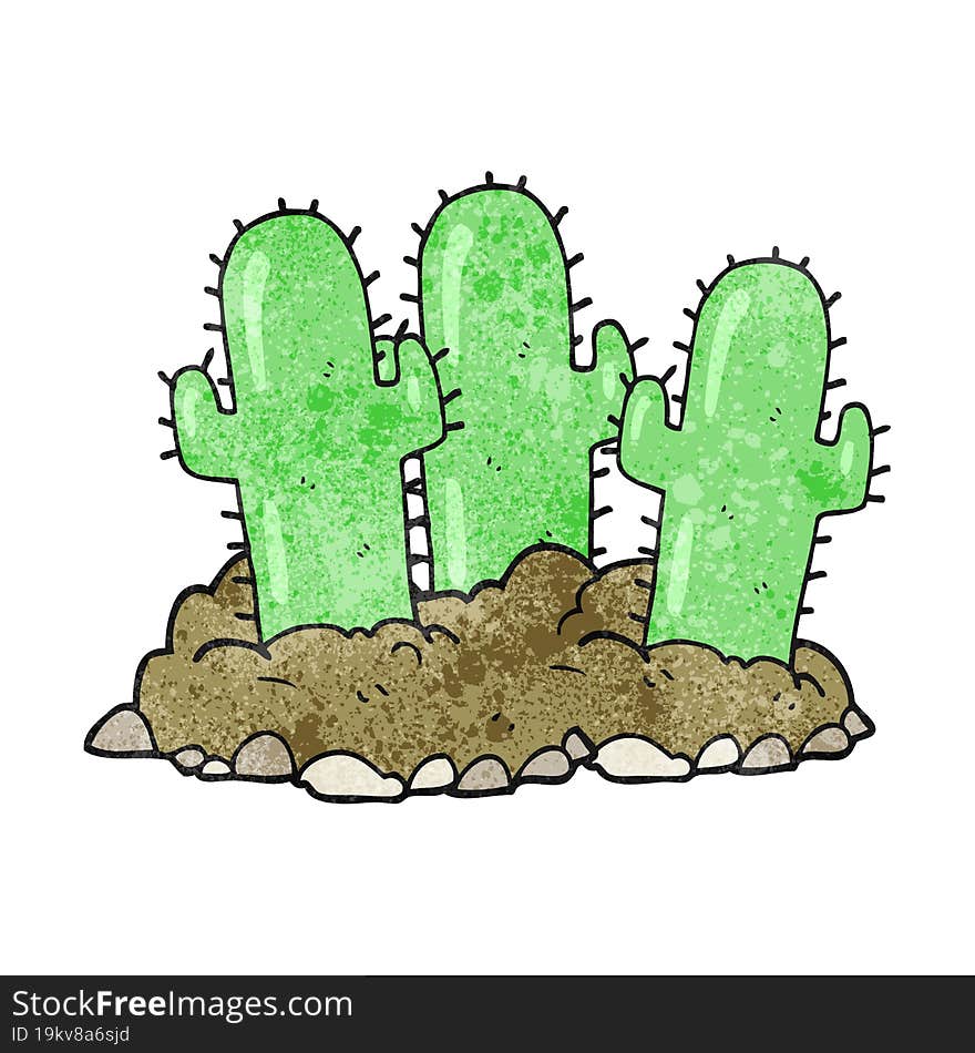 freehand drawn texture cartoon cactus