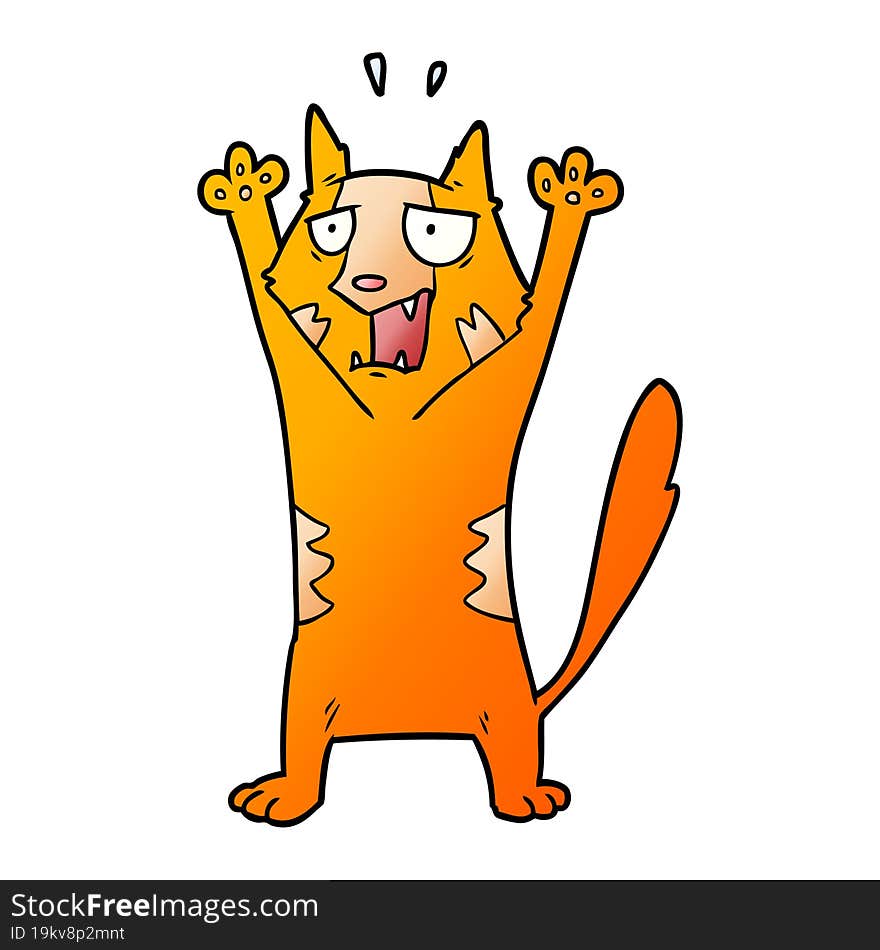 cartoon panicking cat. cartoon panicking cat