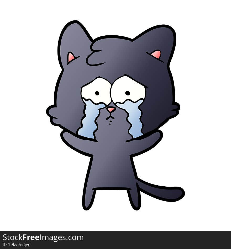 cartoon crying cat. cartoon crying cat