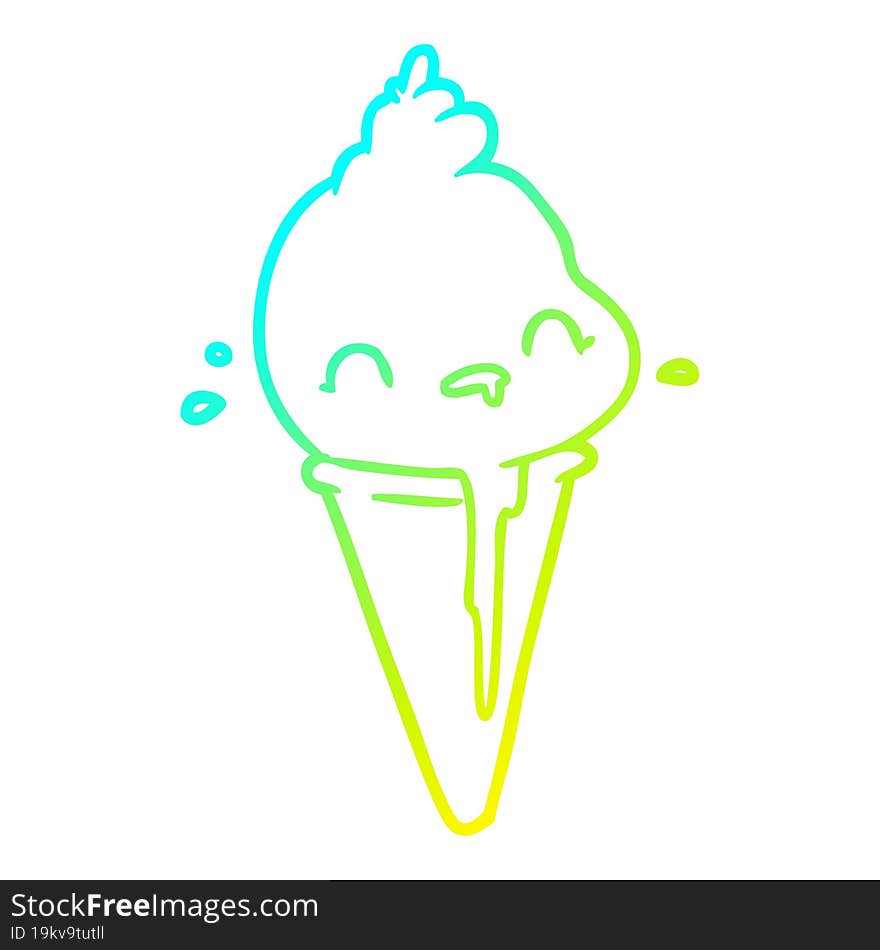 Cold Gradient Line Drawing Cute Ice Cream