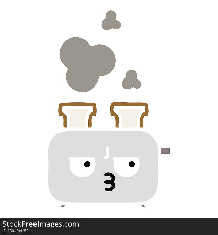 flat color retro cartoon of a of a toaster