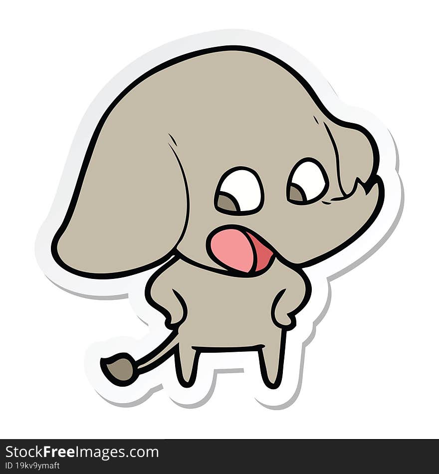 sticker of a cute cartoon elephant