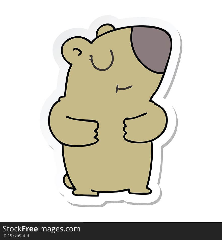 sticker of a quirky hand drawn cartoon bear