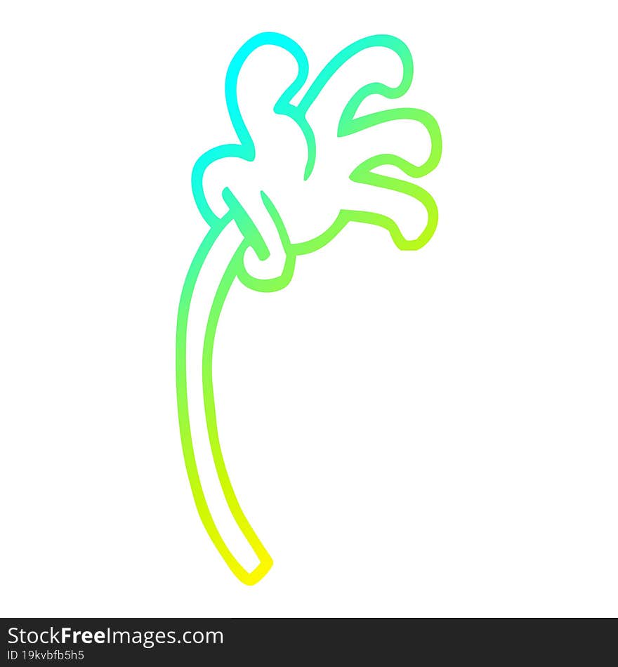 cold gradient line drawing of a cartoon hand gesture