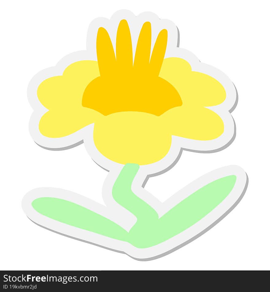 cartoon flower growing sticker